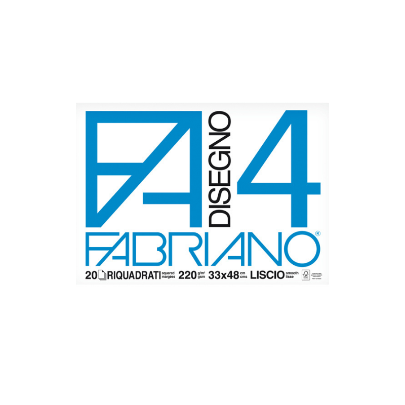 ALBUM F4 - 33x48cm - 220gr - 20 FOGLI - RIQUADRATO - FABRIANO